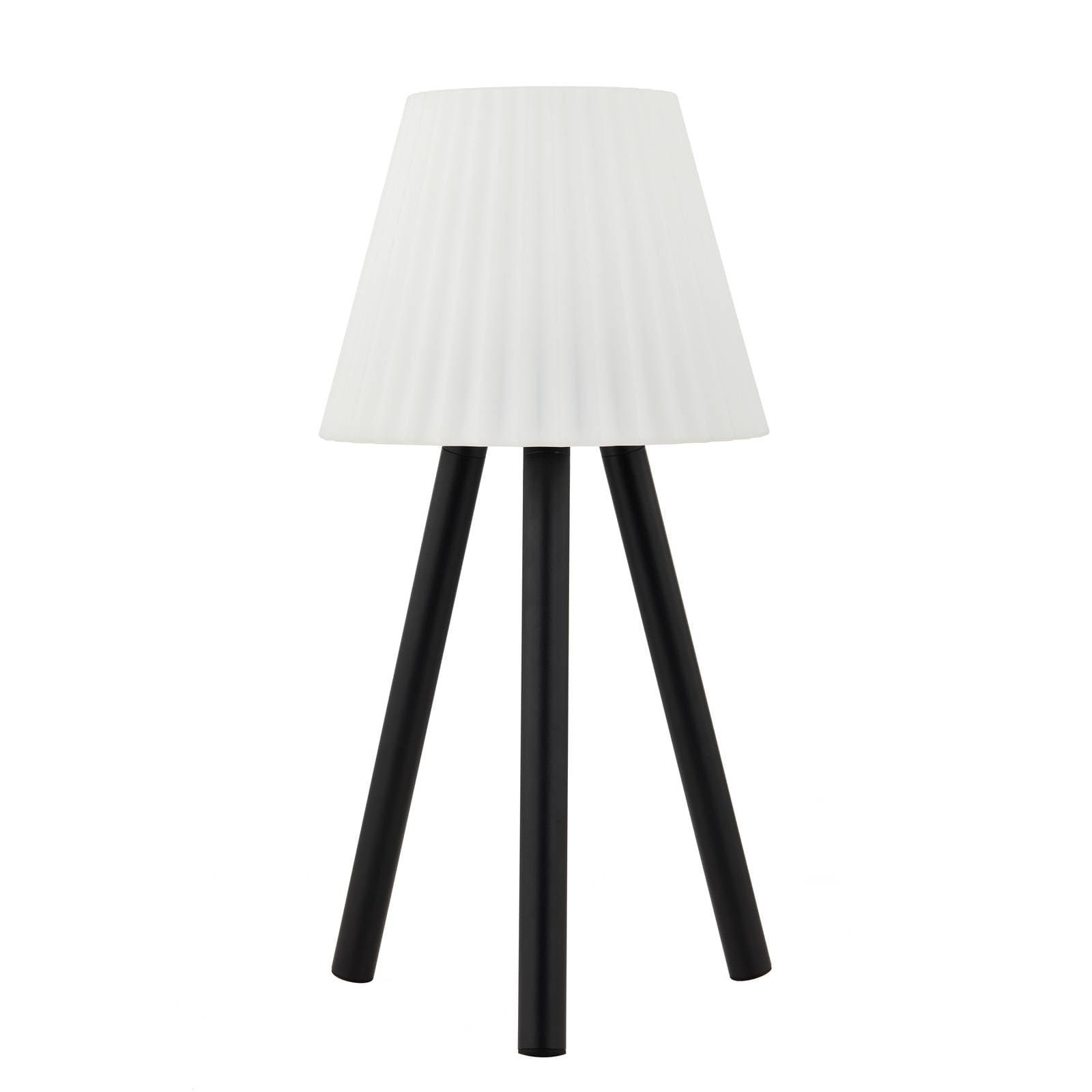 Настільна лампа Lindby LED акумуляторна димована IP44 чорна біла, фото №1