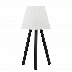 Настільна лампа Lindby LED акумуляторна димована IP44 чорна біла - Фото 1