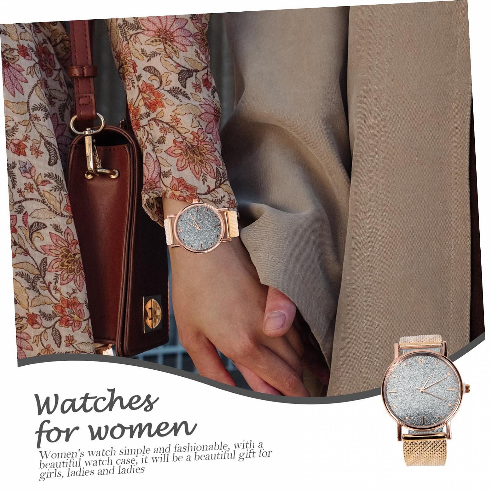 Часы кварцевые PartyKindom Женские Розовый Золотистый, фото №6 Часы кварцевые PartyKindom Женские Розовый Золотистый, фото №6