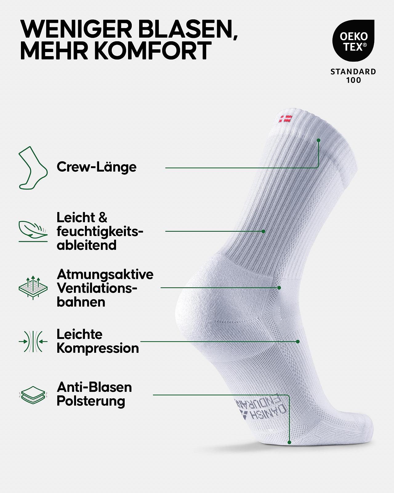 Носки спортивные DANISH ENDURANCE Crew (3/5 пары) компрессионные Унисекс, фото №2 Носки спортивные DANISH ENDURANCE Crew (3/5 пары) компрессионные Унисекс, фото №2