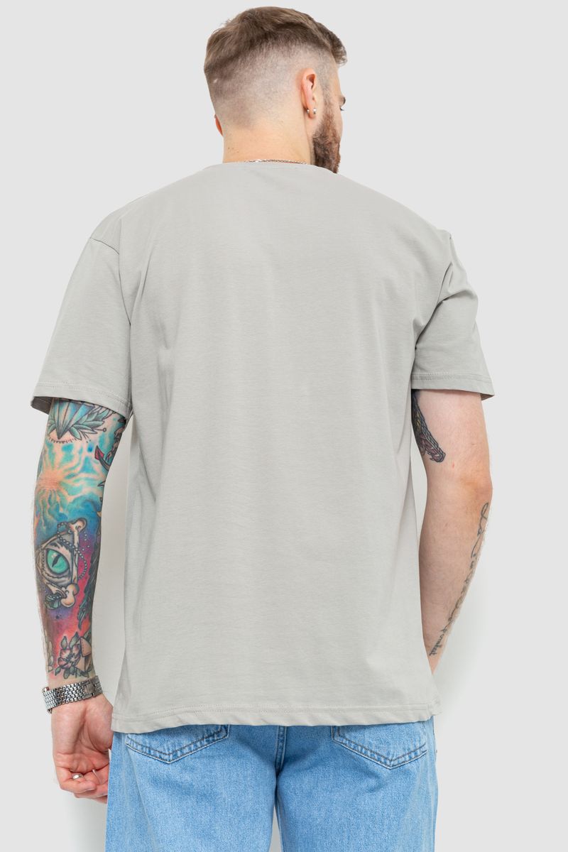 Футболка чоловічий баталь колір сіро-оливкова 208R019, фото №4 Футболка чоловічий баталь колір сіро-оливкова 208R019, фото №4