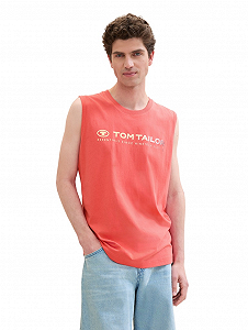 Майка Tanktop with a logo print 1041866ХХ26202 Tom Tailor Кораловий XL - Фото 1