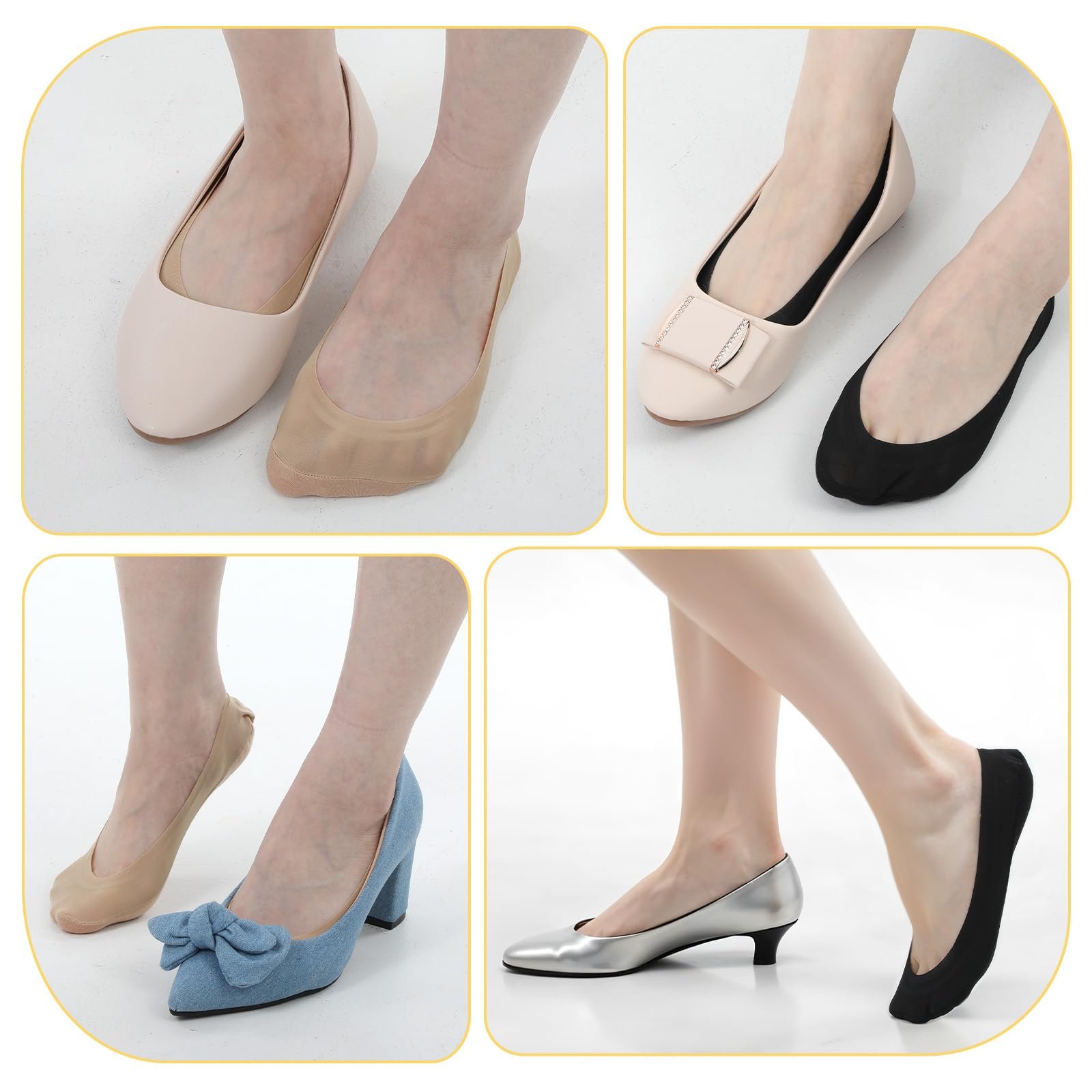 Носки-следки  Женские Черный, телесный, размер 39-43 (6 пар), фото №7