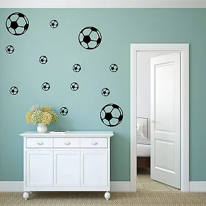 Наклейка на стіни kleb-Drauf 13 Footballs чорна матова synthetic.ua - Фото 1