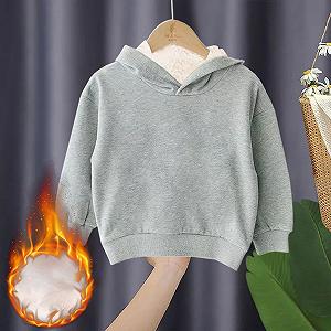 Худи AEGJEGVD для мальчиков и девочек, однотонная спортивная повседневная толстовка с длинными рукавами, на флисе, теплая худи для осени и зимы, утолщенная с длинными рукавами synthetic.ua - Фото 1