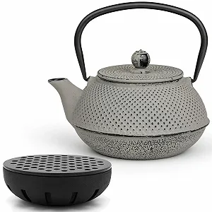 Чайник-заварник Bredemeijer Чавунний Індукційний 0.8 літра Сірий з нержавіючим сталевим фільтром-сіткою та чавунною грілкою - Фото 1