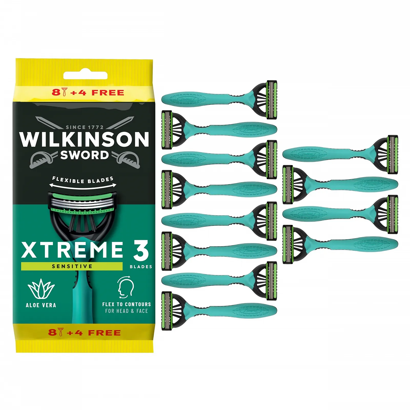 Одноразовая бритва Wilkinson Sword Xtreme 3 Sensitive 8+4 шт, фото №1