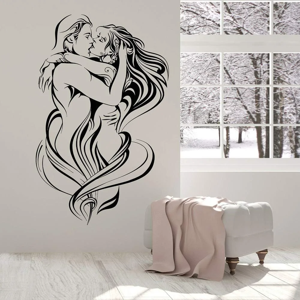 Наклейка на стіну Loving Couple Закохана пара Поцілунок Вінілова 90 x 57 см, фото №1