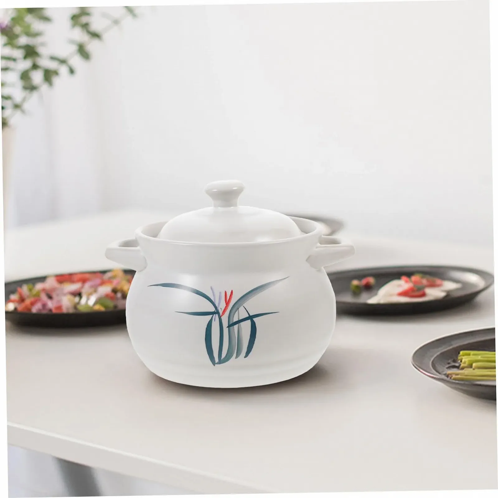 Кастрюля для супа VALICLUD керамическая термостойкая глиняная, фото №6