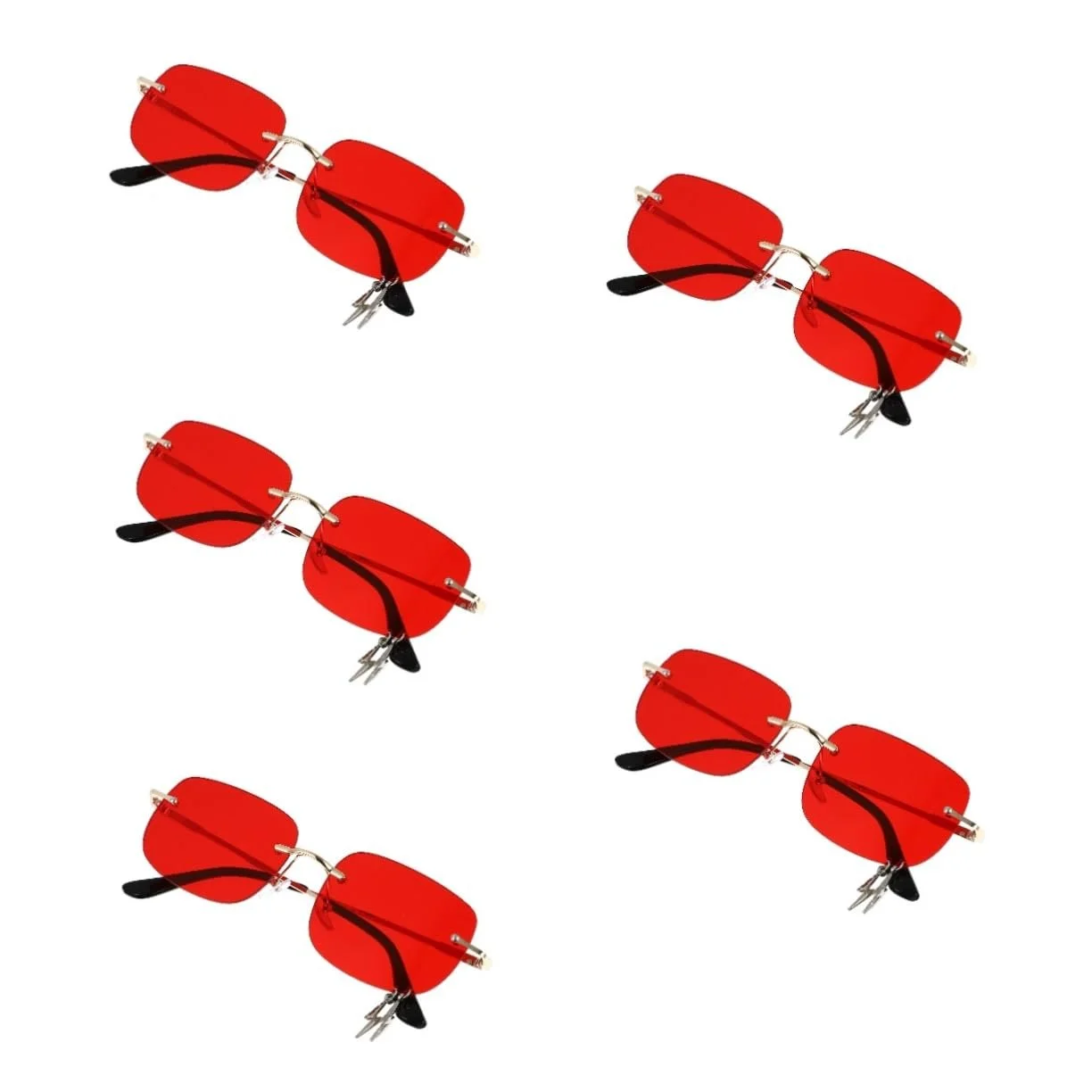 Сонцезахисні окуляри Без рамки VALICLUD Метал Червоний (5 шт. в упаковці), фото №1