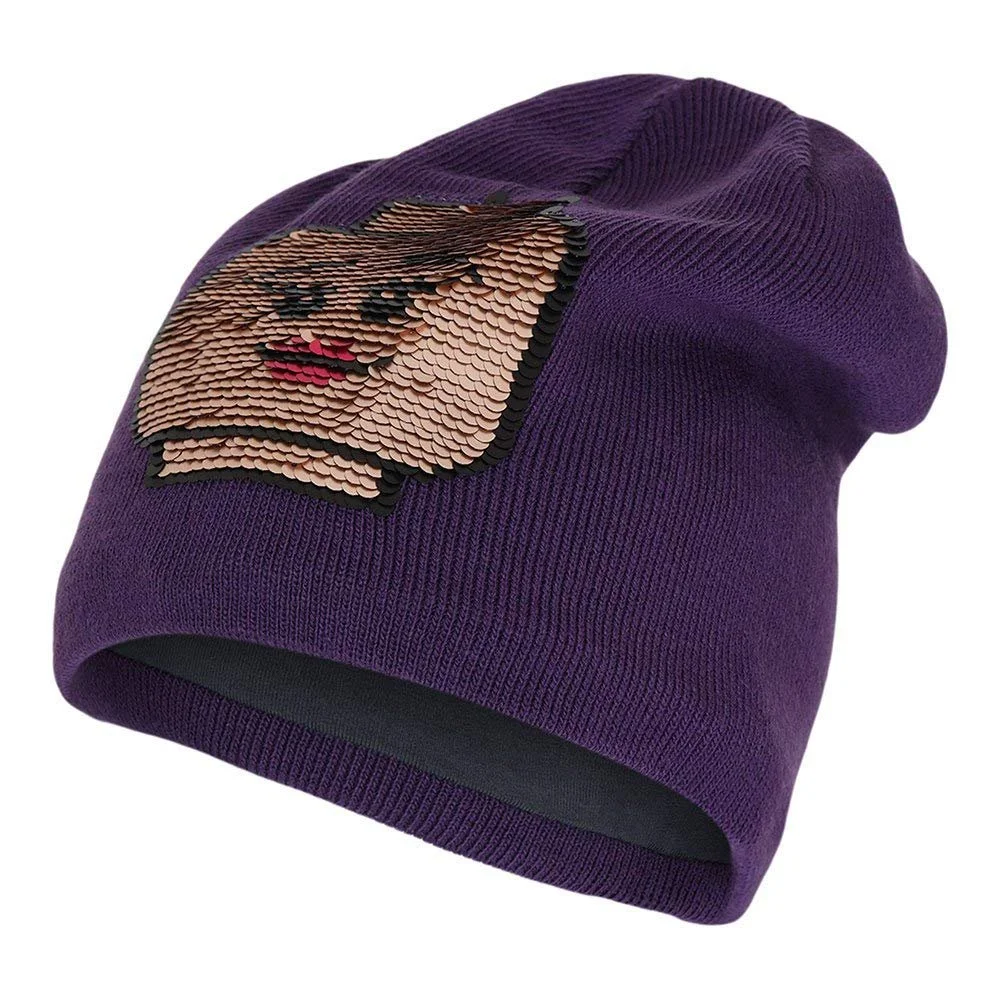 Шапка LEGO вязаная холщовая с двусторонними блестками, фото №1 Шапка LEGO вязаная холщовая с двусторонними блестками, фото №1