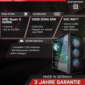 Комп'ютер SYSTEMTREFF Office Upgrade AMD Ryzen 5 5600G 6x4.4GHz AMD RX Vega 7 32GB DDR4 HDMI Office synthetic.ua - Фото 1