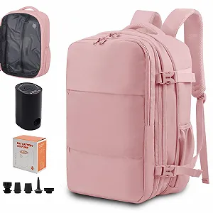 Купить Рюкзак KINGSLONG Vacuum Travel женский для ноутбука 17.3" 33 л с насосом черный - Фото 1 Рюкзак KINGSLONG Vacuum Travel женский для ноутбука 17.3" 33 л с насосом черный - Фото 1