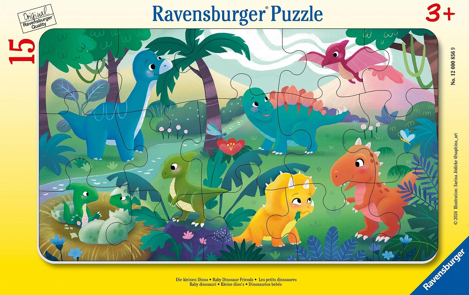 Детский рамочный пазл Ravensburger The Little Dinos 12000856 15 элементов от 3 лет, фото №1 Детский рамочный пазл Ravensburger The Little Dinos 12000856 15 элементов от 3 лет, фото №1