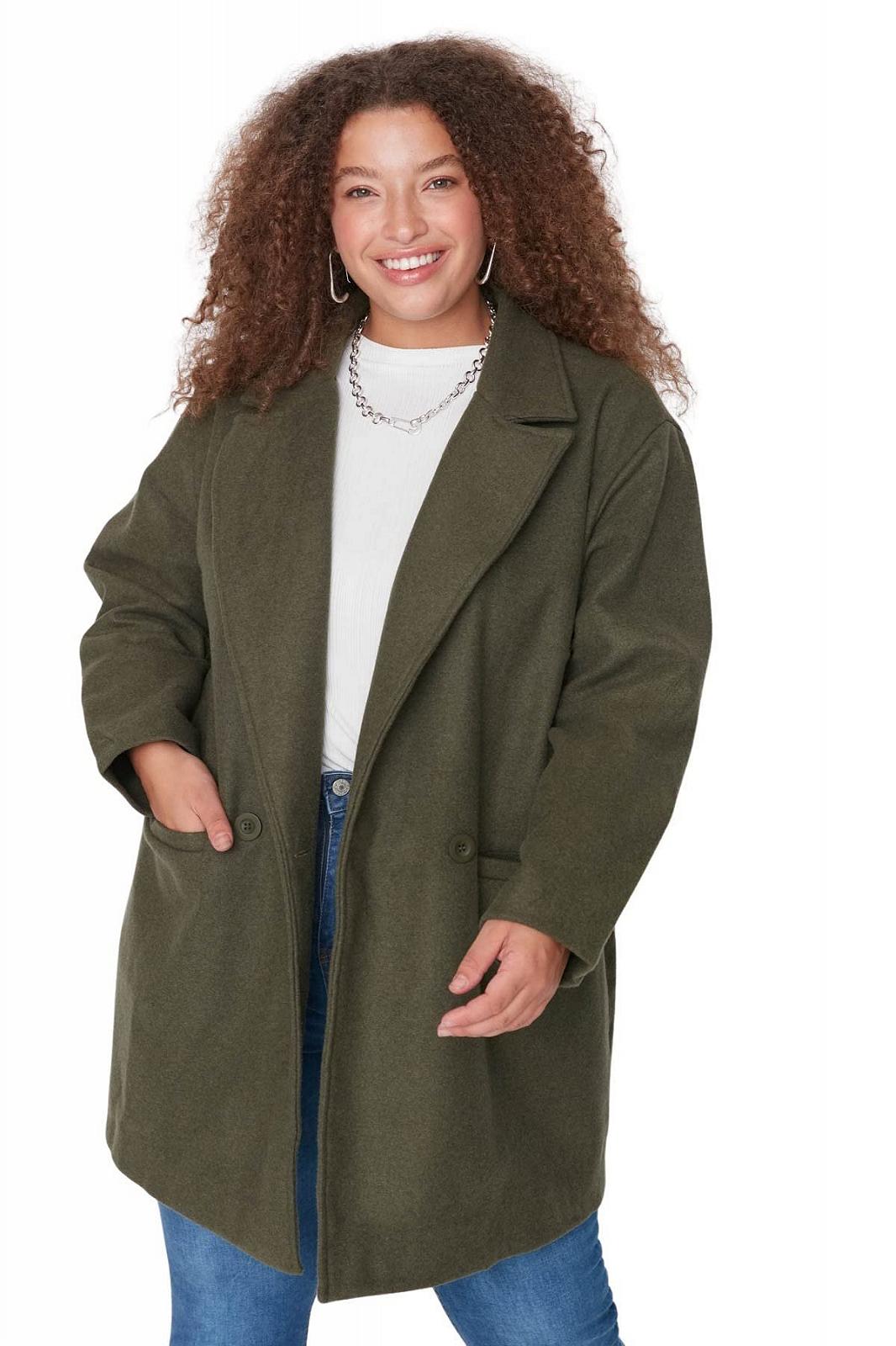 Пальто TRENDYOL Regular Двобортний Однотонний, фото №1 Пальто TRENDYOL Regular Двобортний Однотонний, фото №1