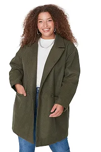 Пальто TRENDYOL Regular Двубортное Однотонное - Фото 1