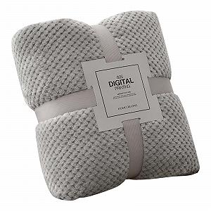 Одеяло Фланелевое Мягкое 150 x 200 см Серый - Фото 1