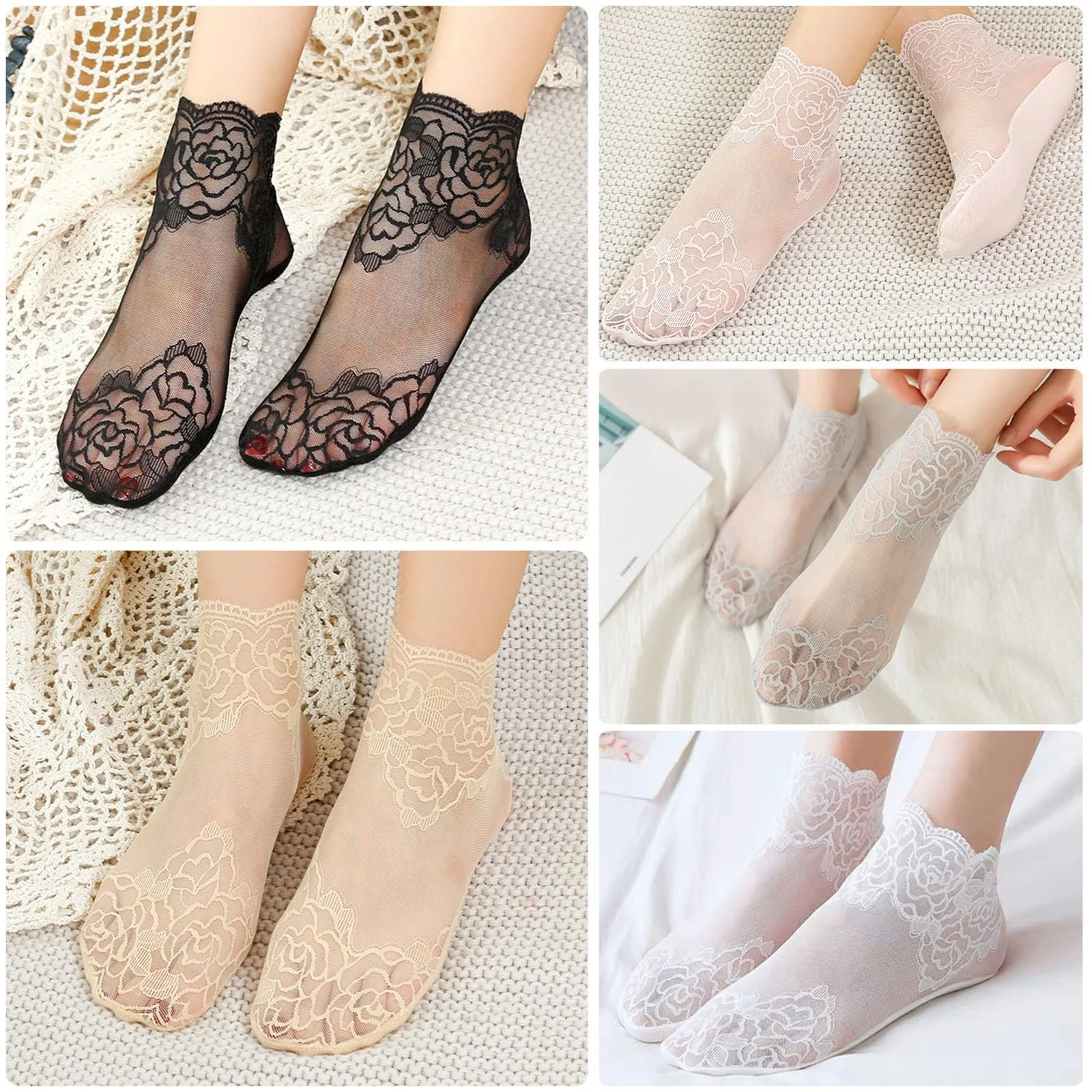 Носки ZOCONE Кружевные Разноцветные 10 пар, фото №6