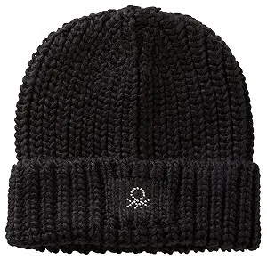 Вязаная шапка United Colors of Benetton для девочек, Черный - Фото 1