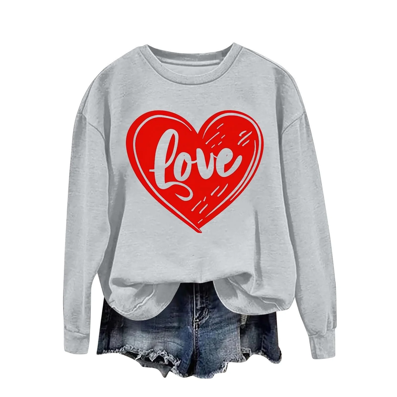 Женский Свитшот Gwnauz Праздничный Рождественский День Святого Валентина Сердце Длинный Рукав Круглый Вырез Зимний Классический Свитер с Принтом Сердца Подарок на День Святого Валентина Рождество, фото №3 Женский Свитшот Gwnauz Праздничный Рождественский День Святого Валентина Сердце Длинный Рукав Круглый Вырез Зимний Классический Свитер с Принтом Сердца Подарок на День Святого Валентина Рождество, фото №3