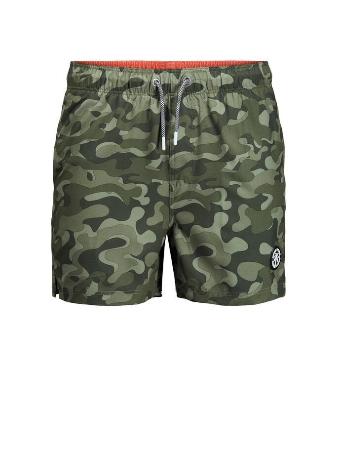 Шорти для плавання JJIMAUI JJSWIMSHORTS ST CAMO PRINT 12186940 Forest Night Jack&Jones Хакі L, фото №4