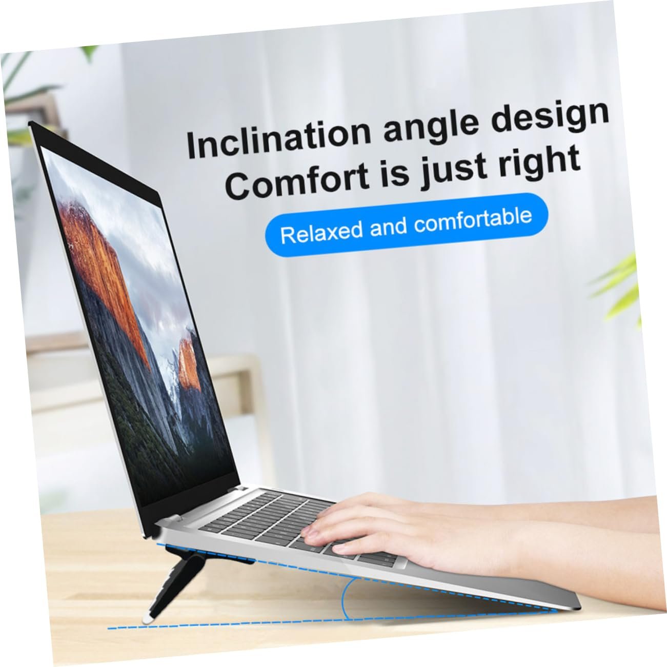 Підставка для ноутбука складана, Ергономічна підставка для ноутбука для постави, Ефективне розсіювання тепла для офісу, Паковання з 4 штук, фото №4