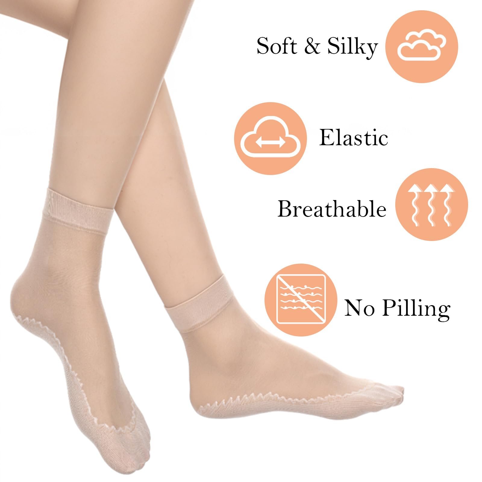 Прозрачные женские носки (10 пар), фото №5