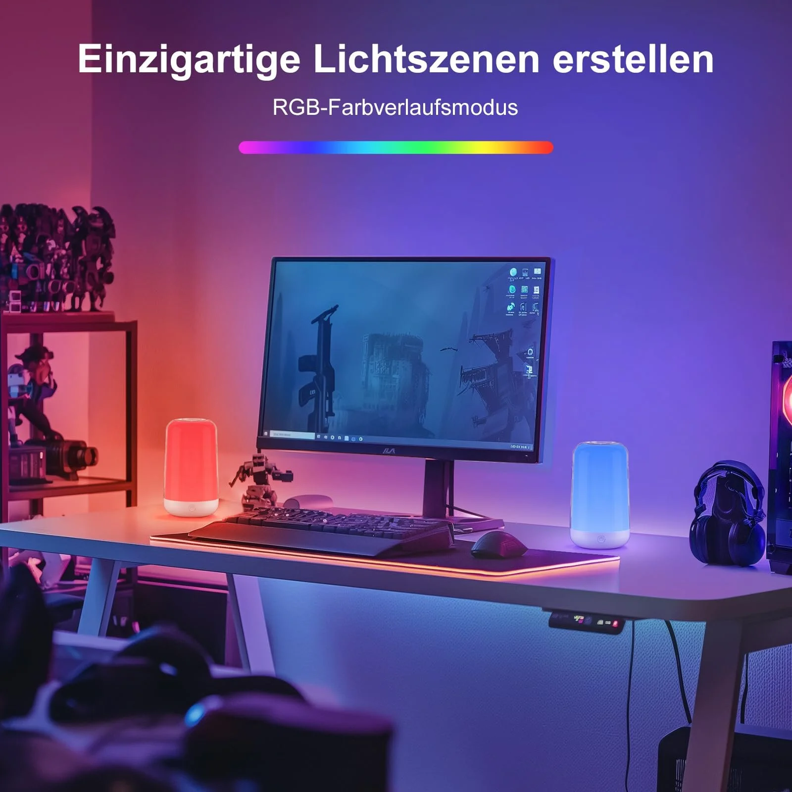 Приліжкова лампа FRIDEKO HOME Touch Dimmable RGB LED акумуляторна бездротова, фото №3