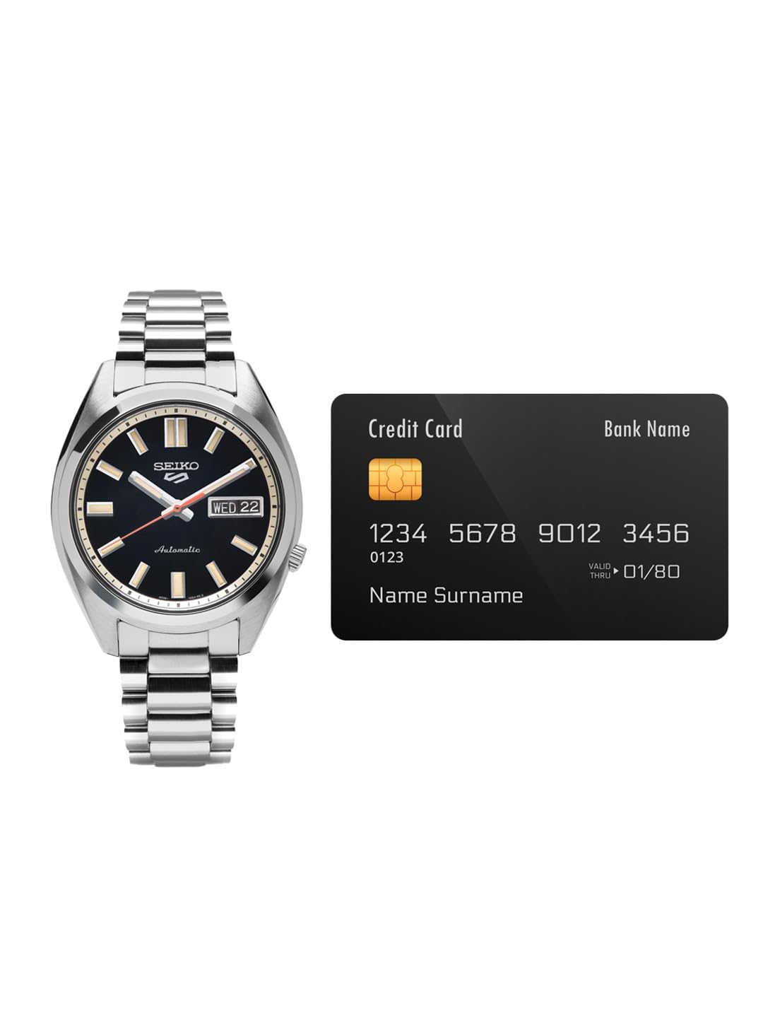 Аналоговий годинник Seiko для чоловіків з чорним циферблатом, фото №6