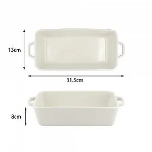 Форма для выпечки керамическая прямоугольная с двойными ручками 1320 мл synthetic.ua - Фото 1