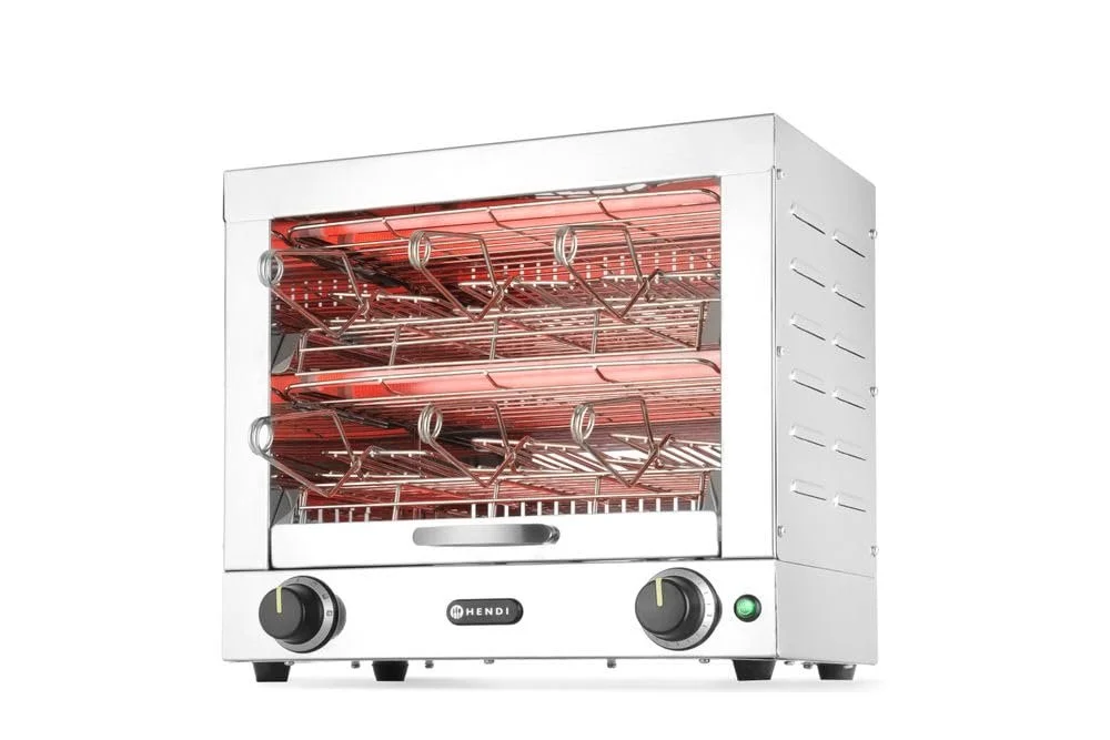 Тостер HENDI Multi-toaster, 2 шари з 6 щипцями, 15-хвилинний механічний таймер з дзвінком, нержавіюча сталь, фото №3