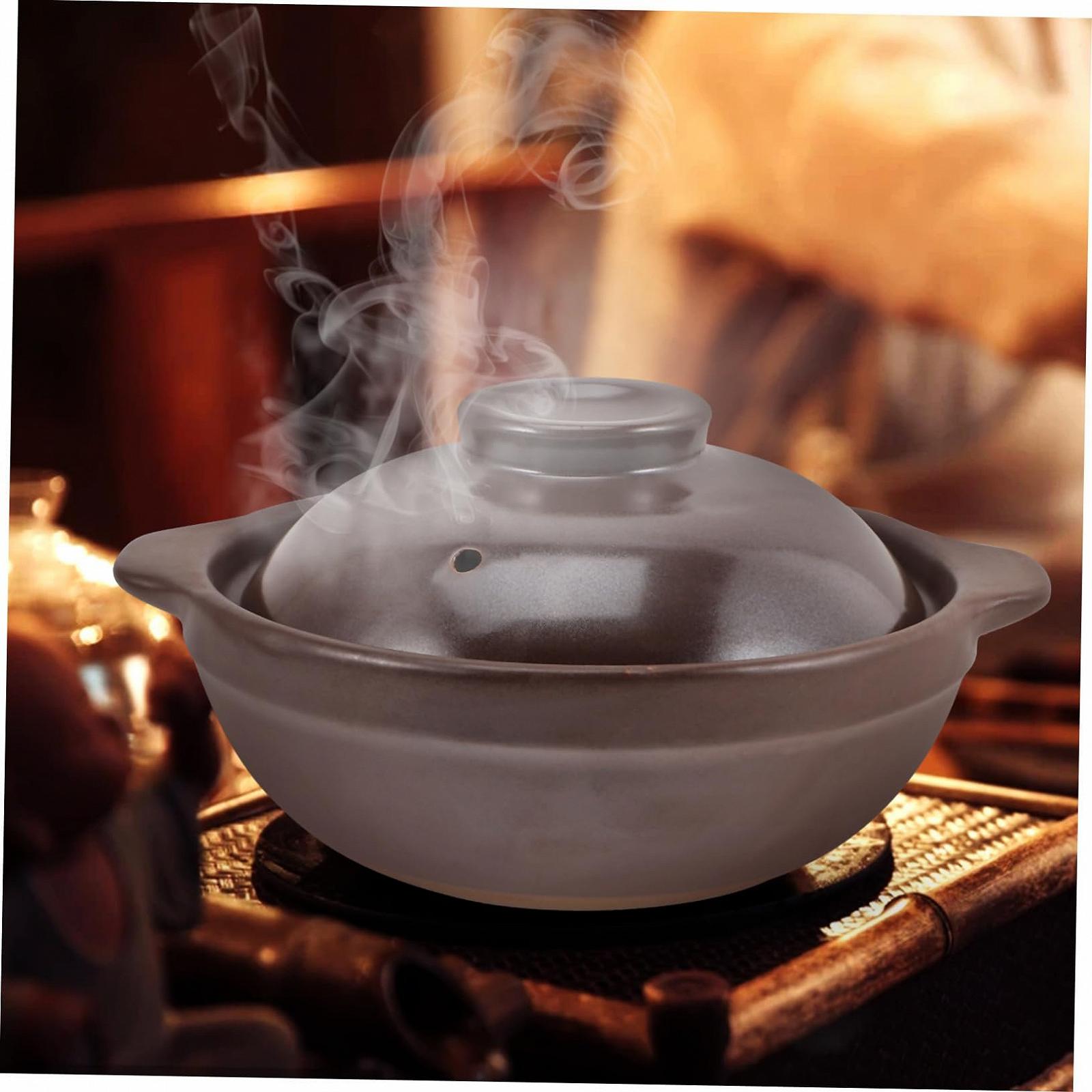 Керамічний горщик TOYANDONA з кришкою жаростійкий для газової плити коричневий, фото №9 Керамічний горщик TOYANDONA з кришкою жаростійкий для газової плити коричневий, фото №9