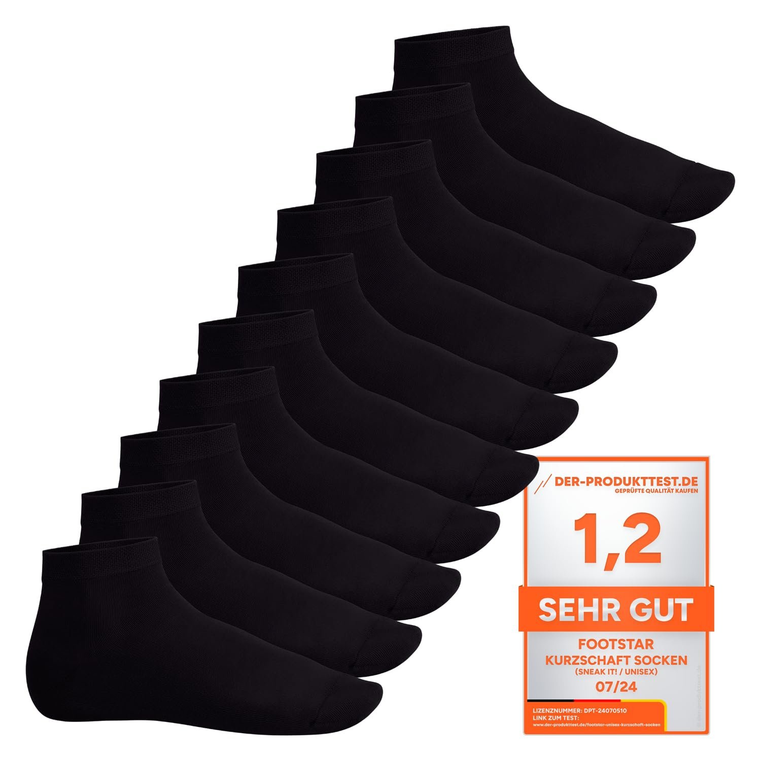 Носки Footstar Sneak It! Celodoro Trainer с коротким валом 10 пар разных цветов, размеры 3-15, фото №2