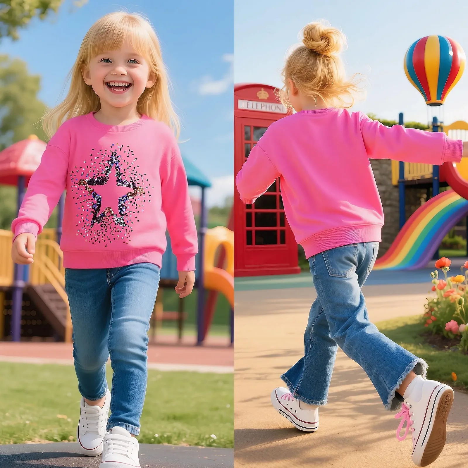 Джемпер JinBei для девочек, детский пуловер, хлопковый топ, повседневный джемпер, рубашка с длинными рукавами для малышей, теплая одежда, размер 92-122, фото №2