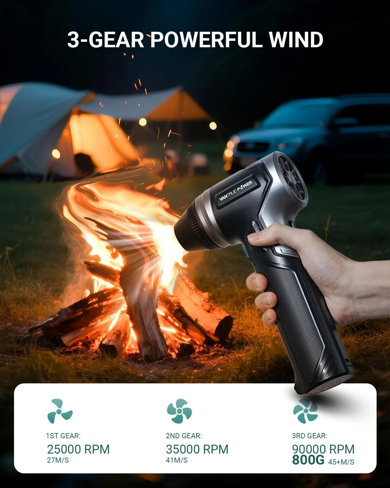 Електрична повітродувка VANTRUE POWER 800 г Акумуляторна, фото №2 Електрична повітродувка VANTRUE POWER 800 г Акумуляторна, фото №2