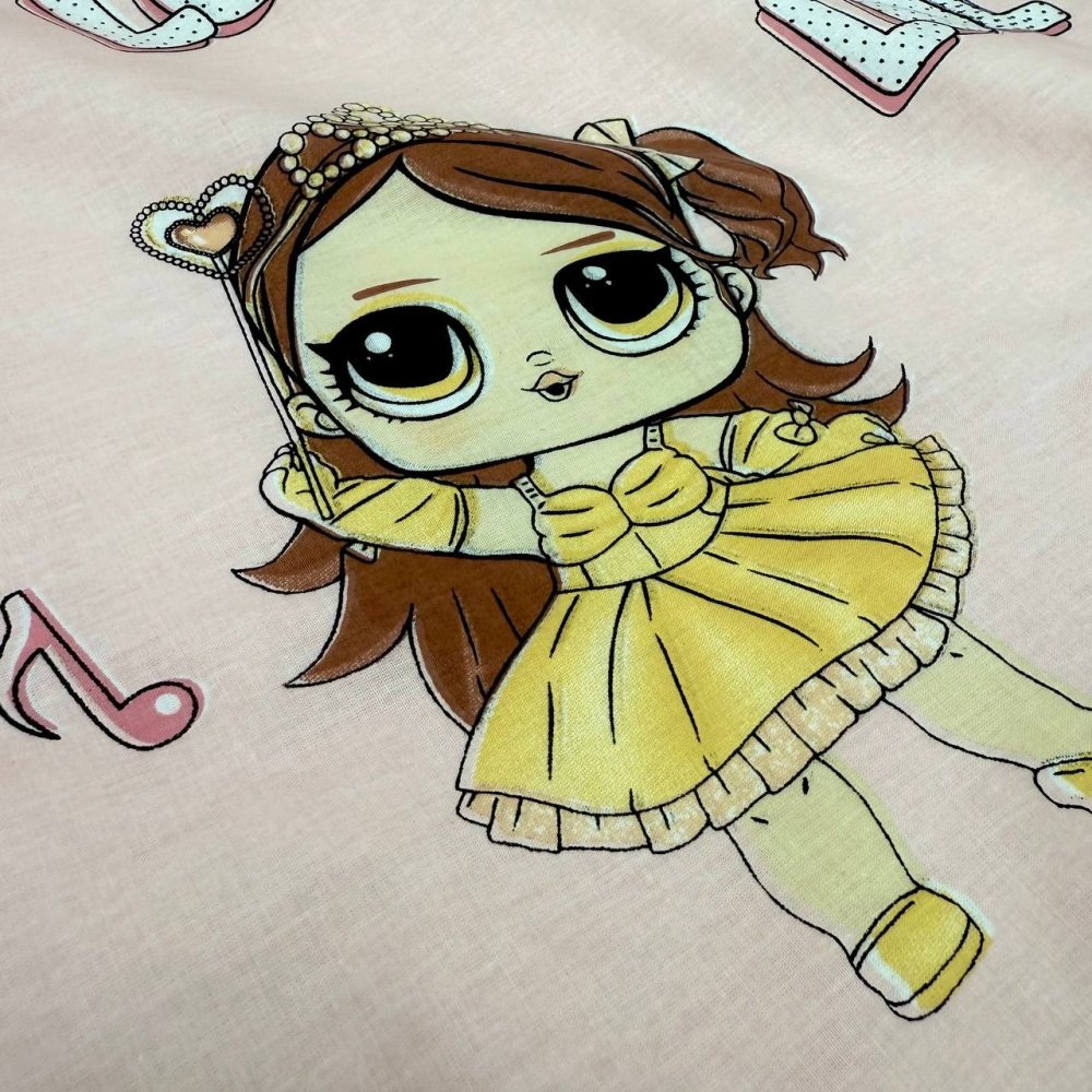 Підковдра на блискавці 145х210 см. та наволочка 50х70 см Lol світла пудра, фото №2