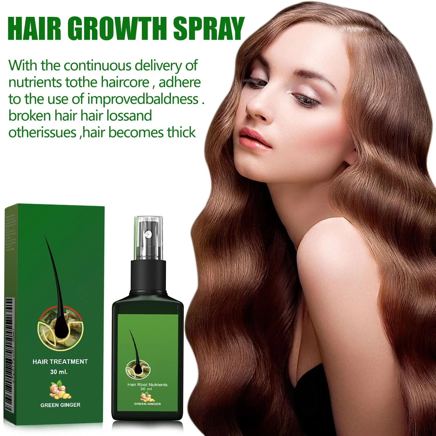 Спрей Імбирний Живильний для Стимуляції Росту Волосся Сироватка проти Випадіння, фото №3 Спрей Імбирний Живильний для Стимуляції Росту Волосся Сироватка проти Випадіння, фото №3