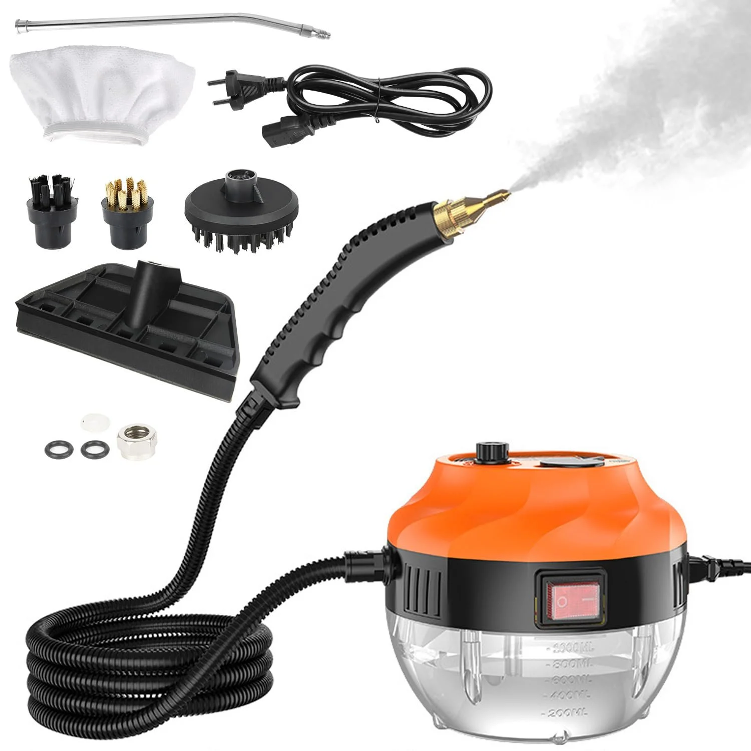 Ручний пароочисник під тиском 1500 Вт помаранчевий, фото №1 Ручний пароочисник під тиском 1500 Вт помаранчевий, фото №1