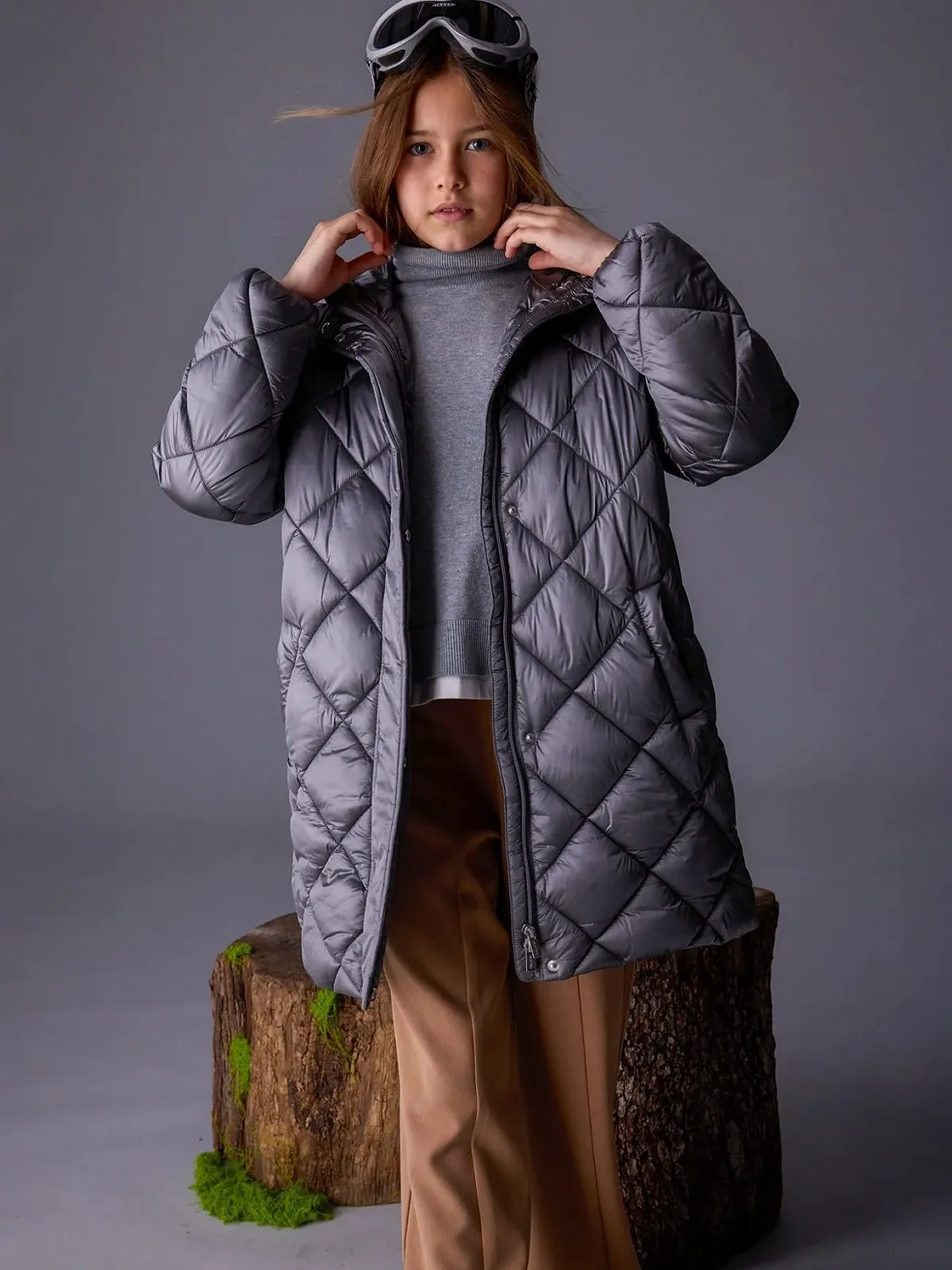 Куртка Mayoral длинная для девочки угольного цвета, фото №4