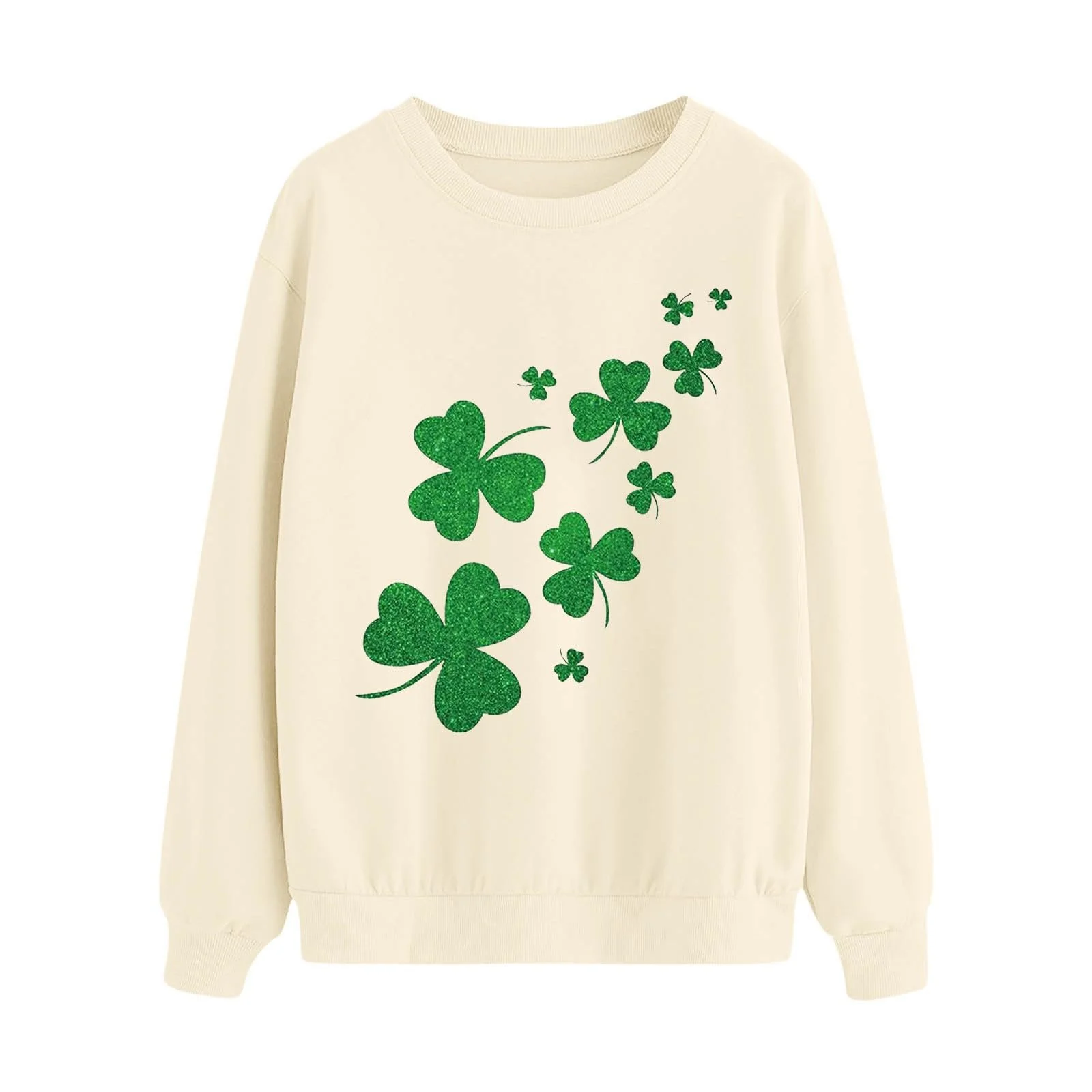 Женский Свитер Lemoiitea Лонгслив Круглый вырез Принт клевера, фото №4