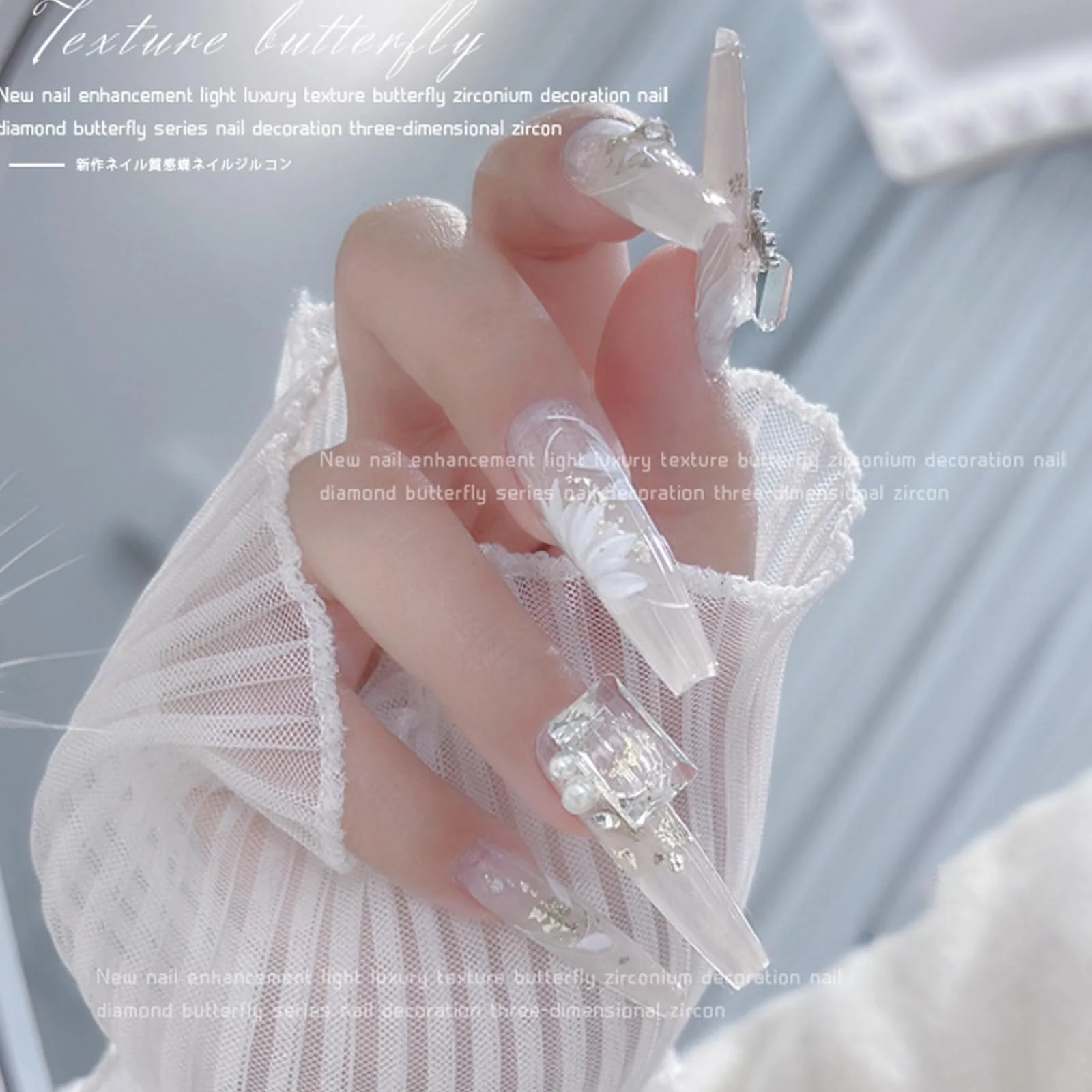 Стрази 3D прозорі з гострим дном для рамки телефону, 5 шт, фото №8