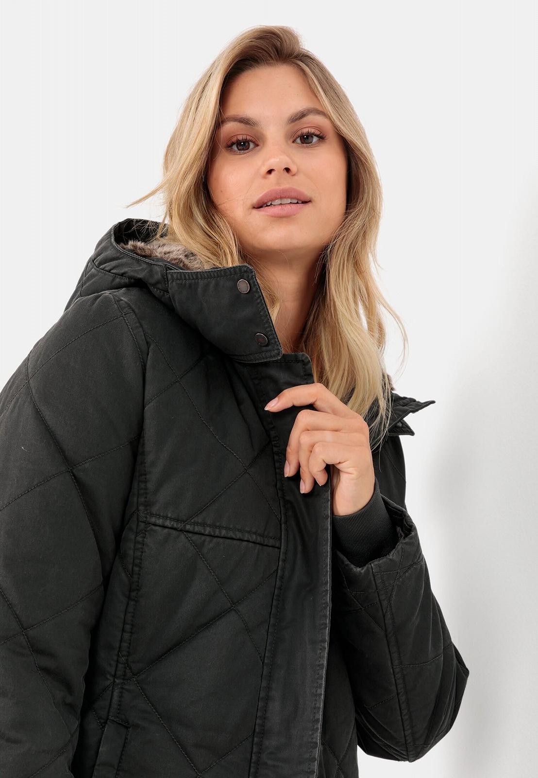 Жіноче стьобане пальто camel active у вінтажному стилі, фото №6