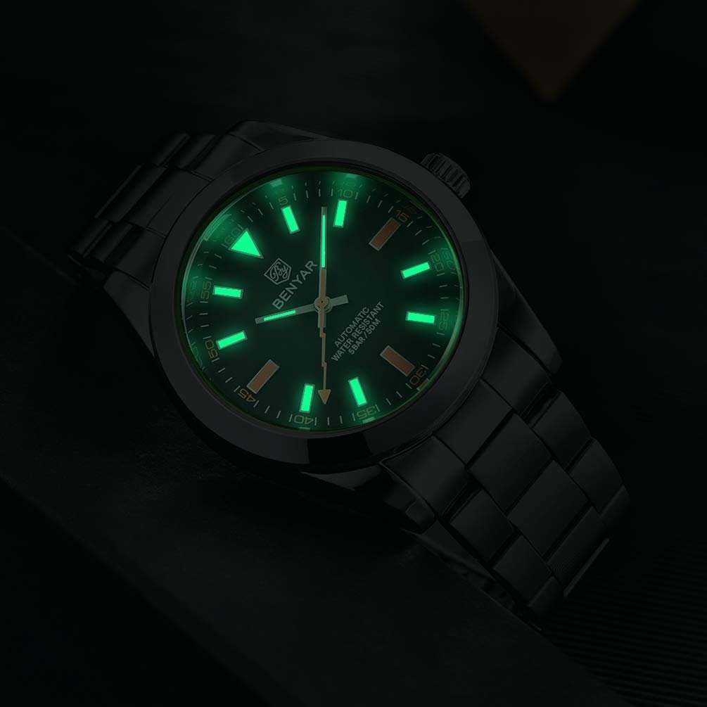 Чоловічий годинник Benyar Механічний автоматичний чоловічий годинник Military Watch Водонепроникний 100 м St6 Movement, фото №6