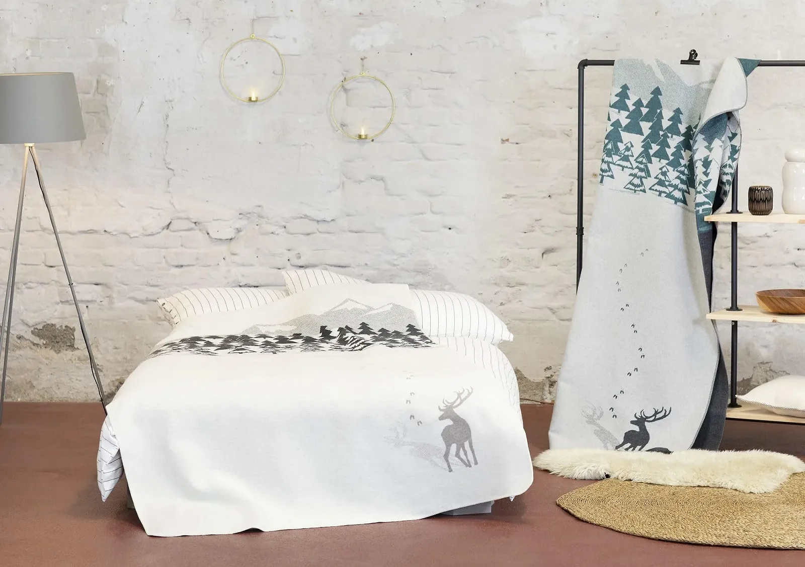 Одеяло David Fussenegger Silvretta Олень в лесу 140 x 200 см Фетр Светло-серый, фото №4