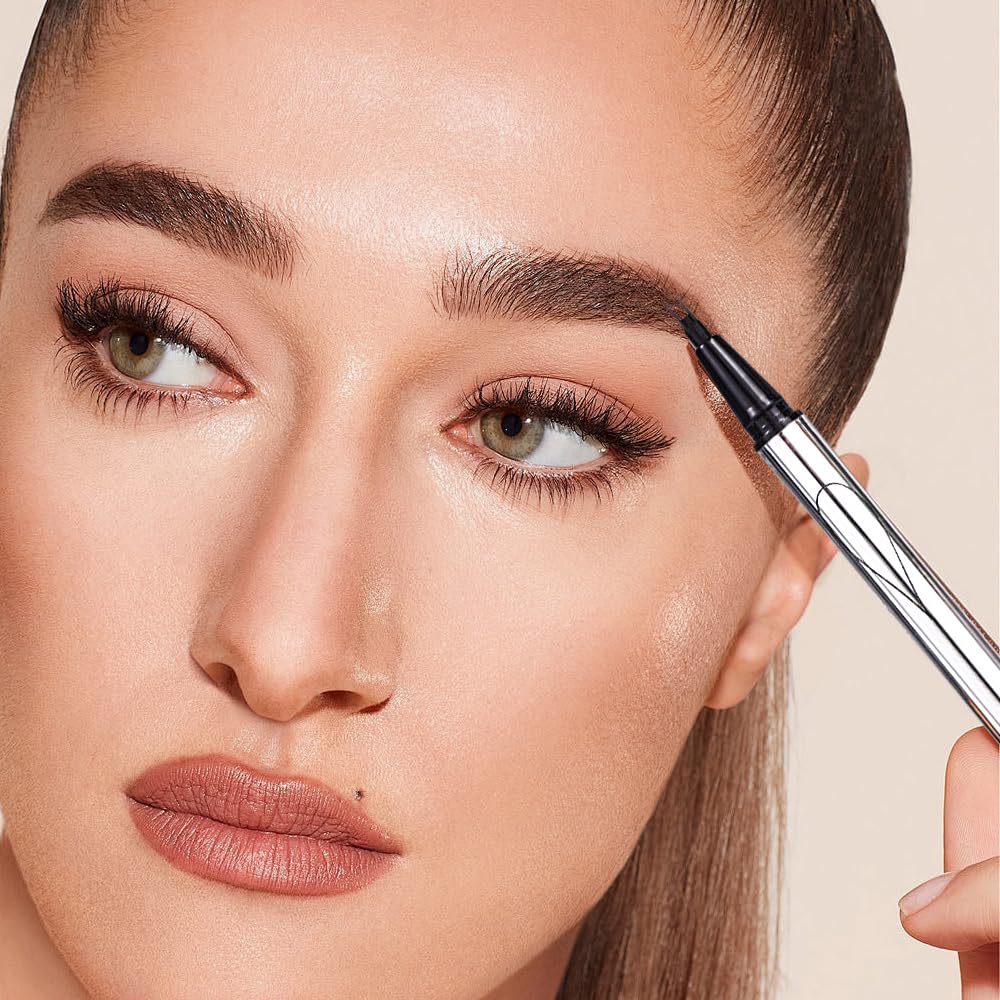 Карандаш для бровей Microblading Pack of 2 3D 2 Fork Tips Long-Lasting Waterproof (Темно-Коричневый), фото №7