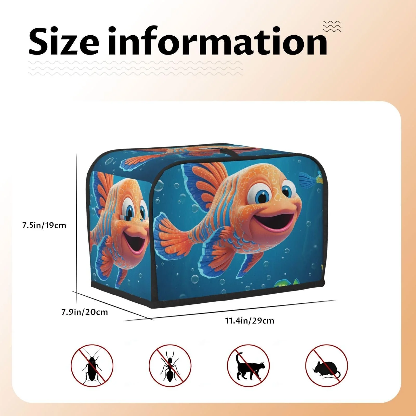 Чохол для тостера на 2 скибки з двома кишенями, фото №2 Чохол для тостера на 2 скибки з двома кишенями, фото №2