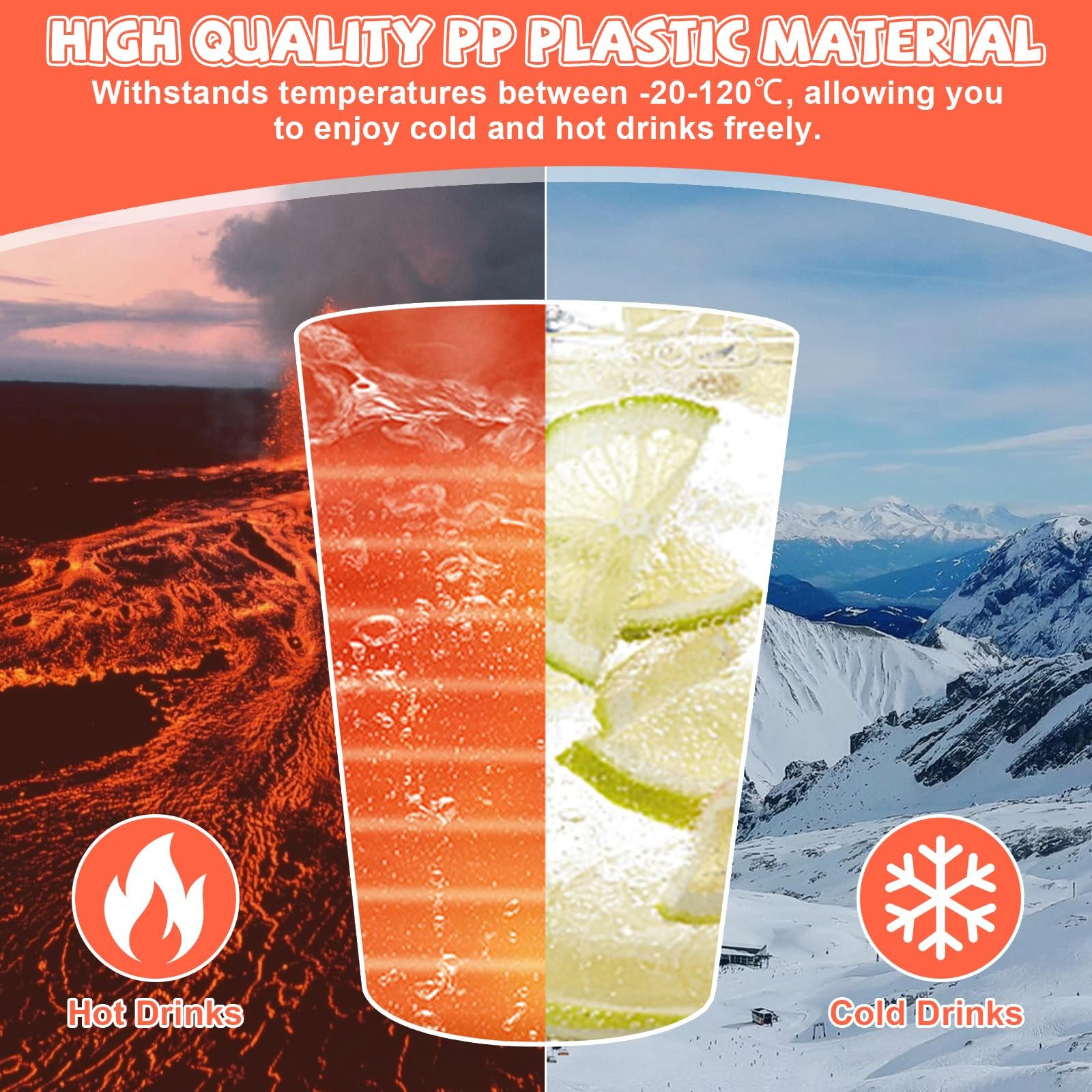 Набір стаканів Пластиковий стакан 350 мл Різнокольоровий, 18 шт, фото №3