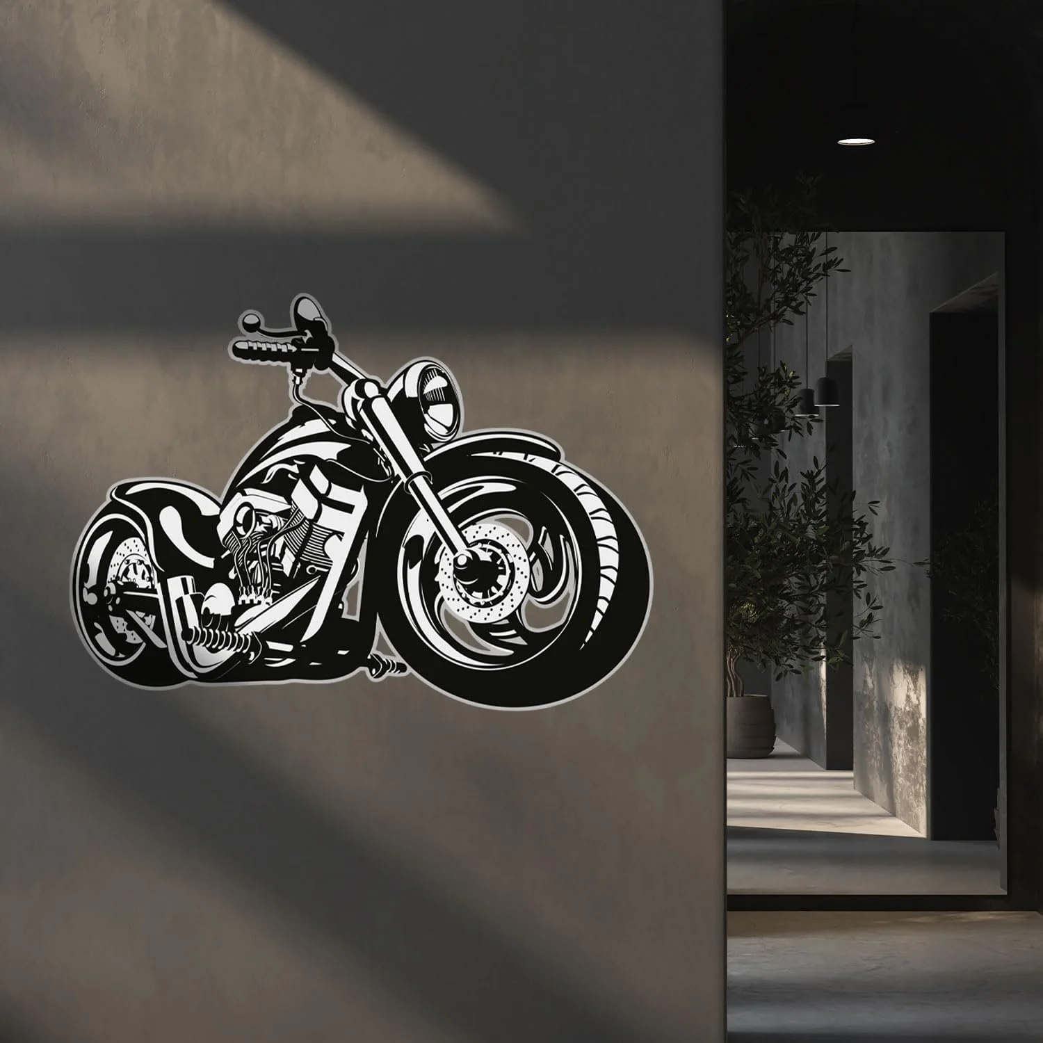 Наклейка на стіну kfz_266 Мотоцикл Матова 500 x 360 мм Чорно-біла, фото №4 Наклейка на стіну kfz_266 Мотоцикл Матова 500 x 360 мм Чорно-біла, фото №4