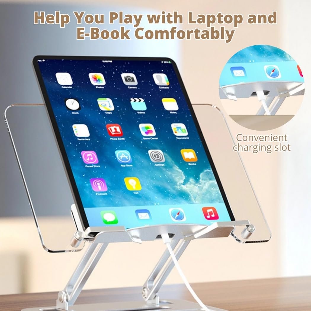 Підставка для ноутбука складана портативна алюмінієва, регульована по висоті, фото №4