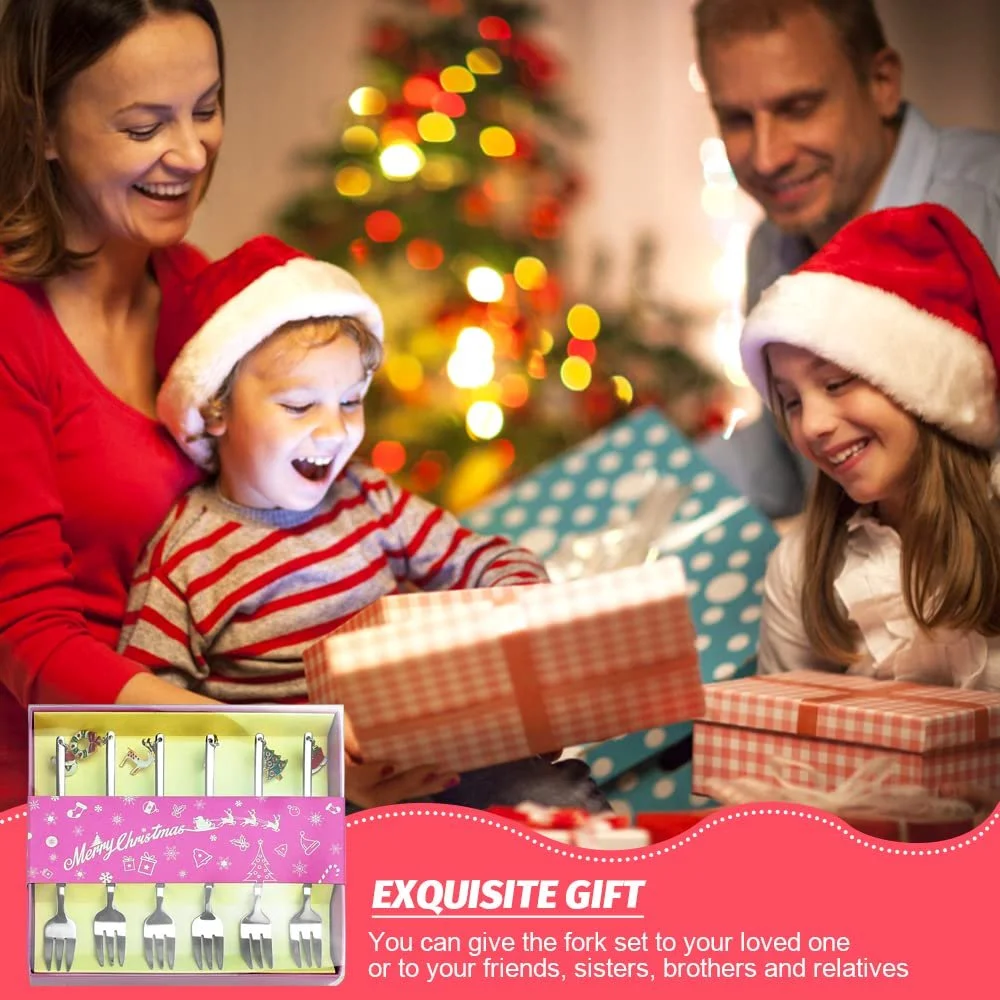 Набір з 6 десертних виделок з нержавіючої сталі, фото №7